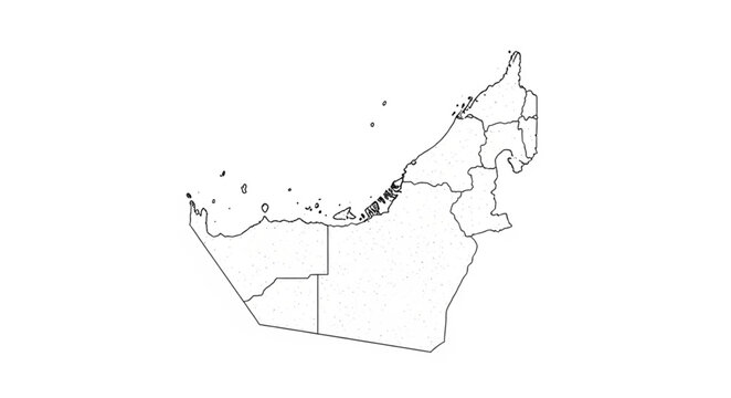 Detailed Outline Map of the United Arab Emirates.