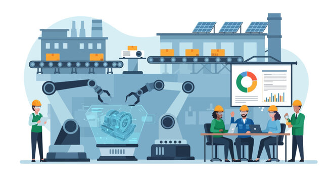 Future of Manufacturing: Industry 4.0 Smart Factory with Robotics, Digital Twin & Engineer Collaboration