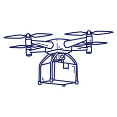 Naklejka premium Modern Drone Delivering Package with Innovative Technology and Streamlined Efficiency for Logistics and Business
