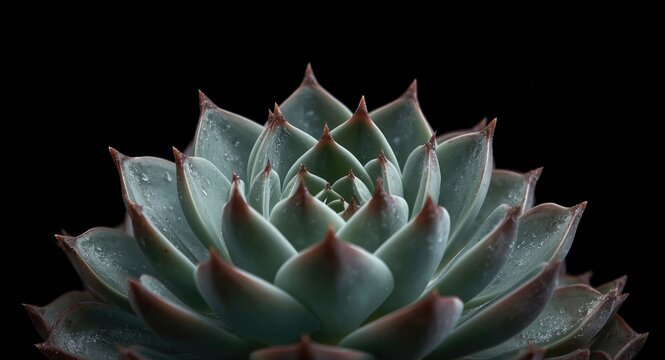 Echeveria secunda var close up against a minimalistic dark background