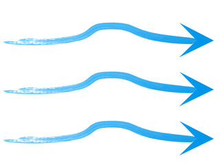 Obraz premium Air flow arrows. Blue cold wind stream, fresh water direction, filter and conditioner system infographic transparent movement and rotation elements. Vector arrow icons set