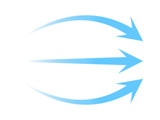 Obraz premium vector illustration of an abstract blue background. Air flow arrows. Blue cold wind stream, fresh water direction, filter and conditioner system infographic transparent movement and rotation elements.