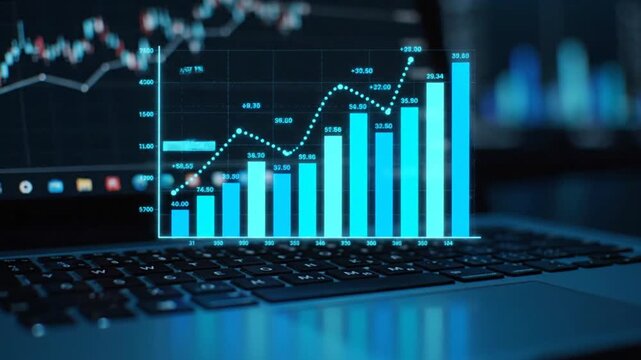 Digital stock market graph.