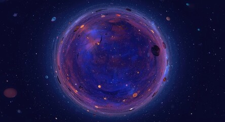 Fototapeta premium HDRI based spherical environment with a 360 degree cartoon starry night sky panorama