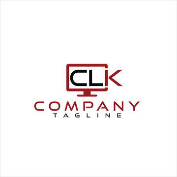 Modern CLK Letter Logo Design with Minimalist Red and Black Corporate Branding Template