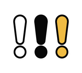 Fototapeta premium A graphic illustration of three exclamation marks in different colors