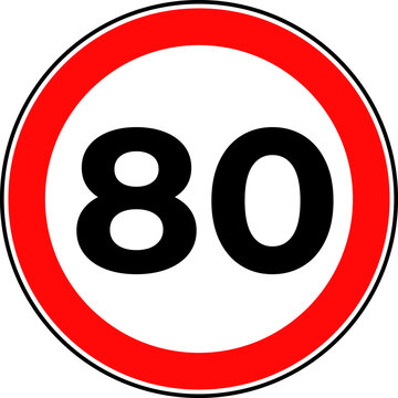 Speed Limit 80 Sign, 80 Speed Limit Sign