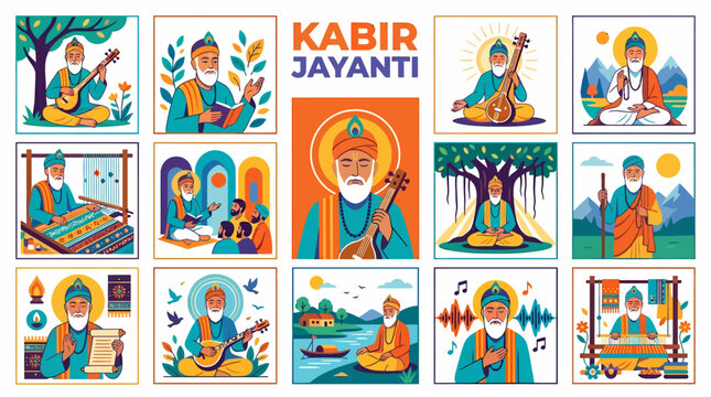 Kabir Jayanti Celebration: Saint Kabir in Various Scenes