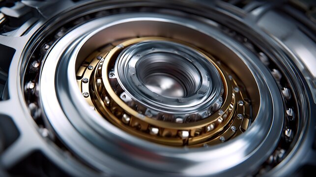Close up of a metal bearing with grease and oil