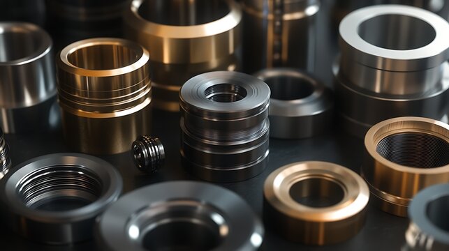 Collection of assorted metal threaded fittings and connectors