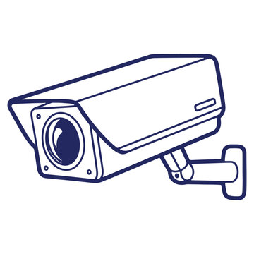 Security camera surveillance system with a minimalist outline for safety and crime prevention ensuring public and private security