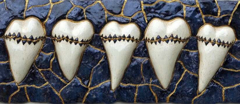 Heart-Shaped Tooth Row Ornament