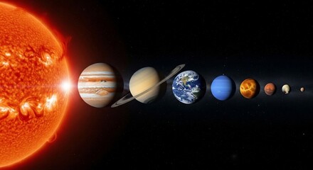 Solar system planets illustration