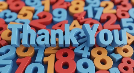 Fototapeta premium A colorful thank you message with numbers