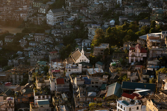 Beautiful city of Aizawl, Mizoram, NE India in the early morning