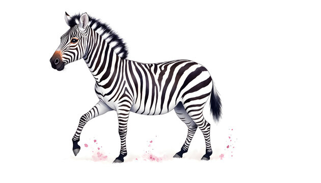 zebra isolated on white background