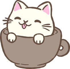Cute Cat in Cup © Chawal