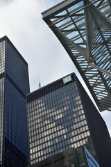 Naklejka premium TD-Centre building complex and outdoor canopy structure of Allen Lambert Galleria, Bay St, Toronto