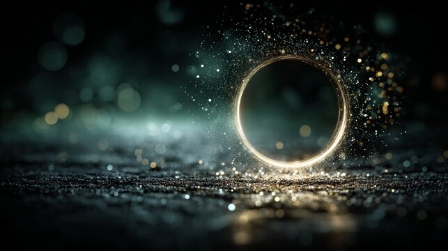 An abstract portrayal of a cosmic occurrence where green energy curls around a bright focal point, suggesting dynamism and intrigue