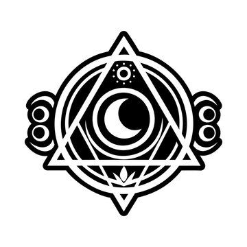 A filled style icon of the alchemical moon symbol