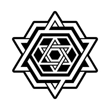 A glyph icon depicting hexagram combination