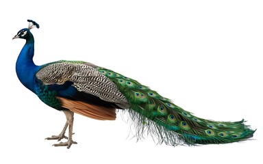 Fototapeta premium peacock with feathers out