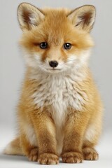 Fototapeta premium A chic fox in a suit, isolated on a white background, combining elegance with its untamed nature