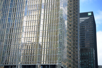 Naklejka premium abstract, detailed view of Royal Bank Plaza, South Tower, main address at 200 Bay St, Toronto (TD Centre)