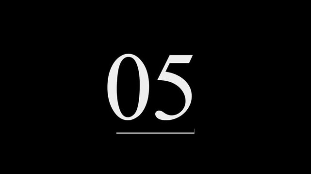 The countdown displays numbers from nine to one on a black background.
