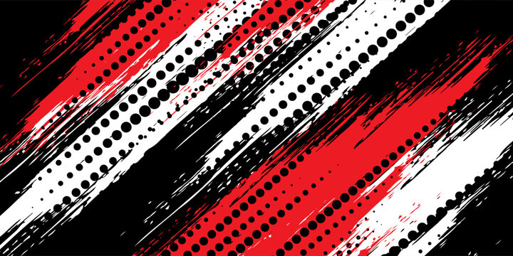 Gaming esport background striking stripes electric banner vector illustration design red black grunge brush wing comic pattern modern abstract concept livery stripes decal paint splash splatter.eps 10
