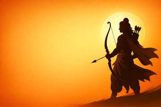 Sacred Shri Ram Temple Design for Ram Navami Ram Janmotsav Ramlila Dussehra Vijayadashami Diwali Deepavali Deepotsav Ayodhya Festival Use