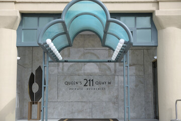 Naklejka premium entrance canopy of 211 Queen's Quay W, Private Residences, Toronto