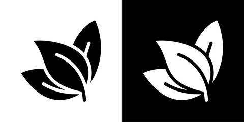 Naklejka premium Leaves Icon Set Vector Collection Isolated In Black And White