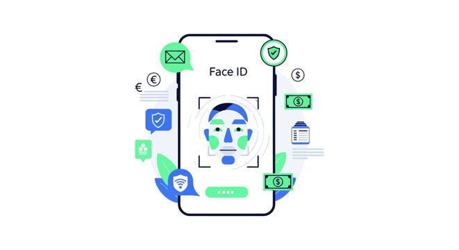 Facial Recognition Technology (Face ID) for Secure Mobile Banking and Digital Transaction Authentication.