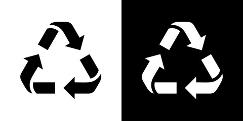 Obraz premium Recycle Icon Set Vector Collection Isolated In Black And White