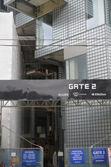 Naklejka premium KING Toronto: A study in hedonistic modernism. Pixelated glass-block peaks and geometric mountain flourishes by BIG (Bjarke Ingels Group) at 489-539 King St W