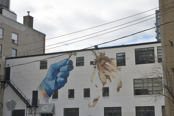 Naklejka premium painted facade of 30 Maud St, Toronto (location of CRUEL marketing agency and)