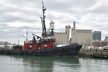 Naklejka premium The Salvage Monarch (1959) a Canadian tugboat specialized in ship recovery and heavy towing Great Lakes and St Lawrence Seaway, in Toronto