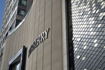 Naklejka premium exterior of Burberry, a clothing store, located here at 100 Bloor St W, Toronto