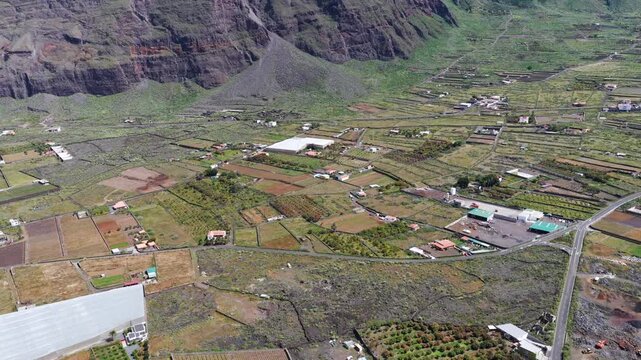 Aerial View La Frontera Pineapple Fields El Hierro Canary Islands Agriculture