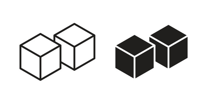 Sugar icon silhouette design. Editable stroke outline icon on white background