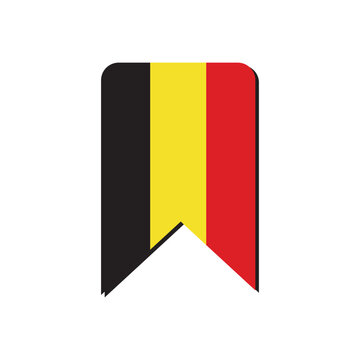 Simple Belgium Flag Bookmark Marker Icon for Web and UI, Digital Bookmarking, Favorite Content Marker, User Interface, etc