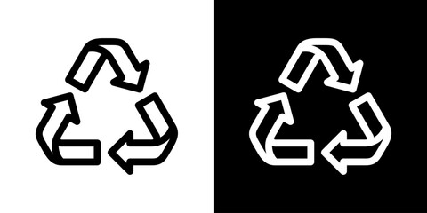 Obraz premium Recycle Icon Set Vector Collection Isolated In Black And White