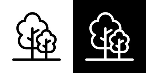 Tree Icon Set Vector Collection Isolated In Black And White