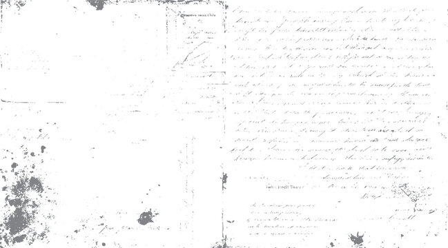 Antique handwritten document with ink splatters and faded script. Aged paper texture with grey ink marks