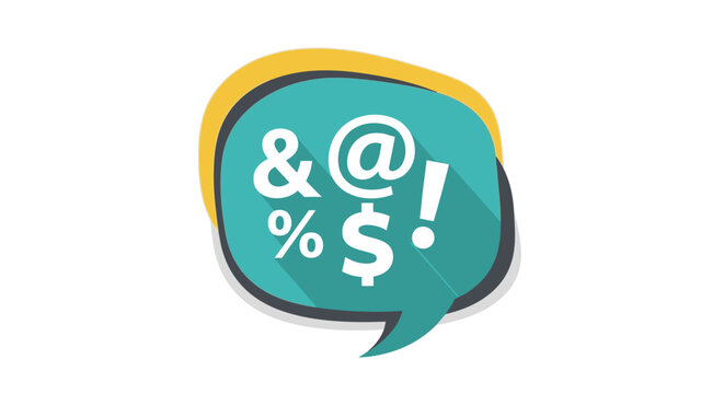 Censored speech bubble icon with swear word punctuation symbols