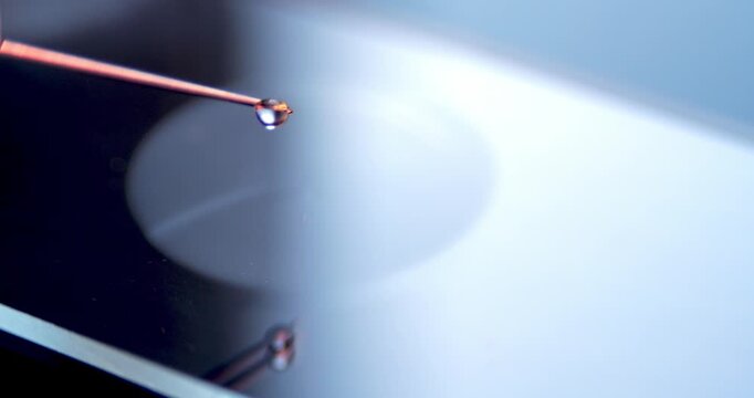 Micro View of Thin Surgical Needle for Hair Transplant and Botulinum Toxin Injection for Anti Aging Treatments and Muscle Paralysis Research in Professional Aesthetic Medicine and Clinical Practice