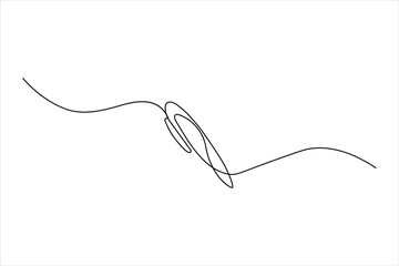 Obraz premium Minimalist one-line art of a ballpoint pen. Sleek continuous black line drawing on a white background, ideal for modern office or stationery designs.