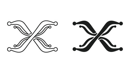 Obraz premium Abstract Symbol Intersecting Lines Logo Design Commerce