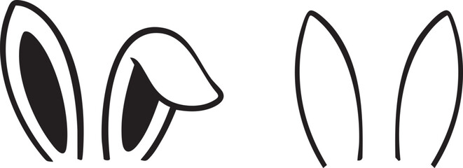 Easter Bunny Ears Isolated Set Flopped and Upright Vector Design Element © Tracy